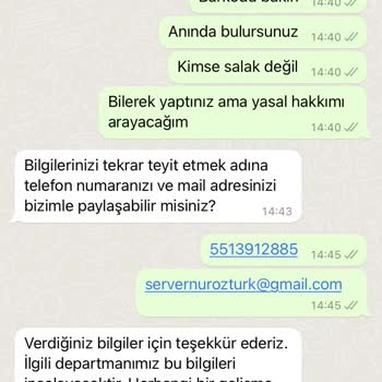 Zarar Fatura Bilgisi Paylaşılmaması