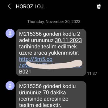 Horoz Lojistik SMS Attı Ama Kargomu Getirmedi