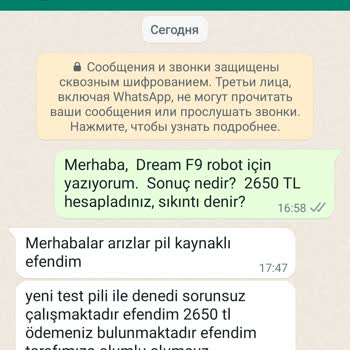 NF Bilişim Yetkili Servis Garantili Robot Süpürge İçin Para İstiyor