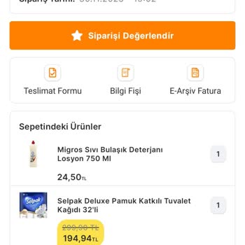 Migros Online Sipariş Paket Sorunu
