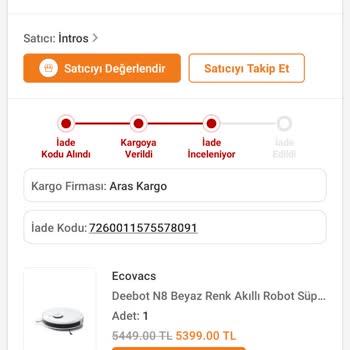Arızalı Ecovacs N8 Ve İade Sorunu!