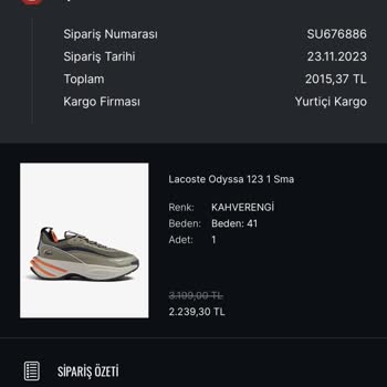 Sneaks Up Habersiz Sipariş İptali.