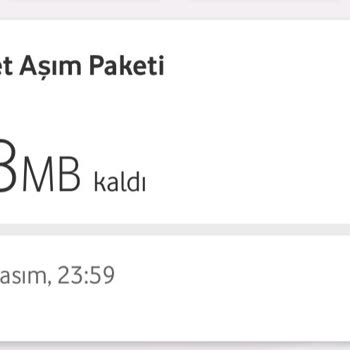 Vodafone İnternet Paketim Bitmeden 65 TL'ye Aşım Paketi Veriyor