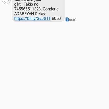 Ada Beyan Kargo Mesajı