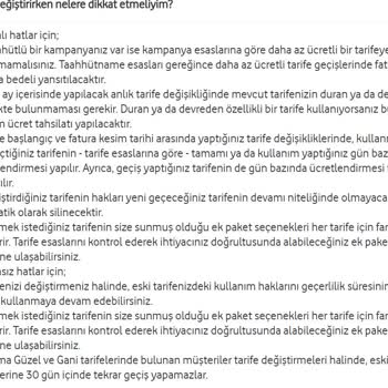 Vodafone Hizmet Alma Haklarımı İhlal Ediyor. Tarifemi Değiştiremiyorum