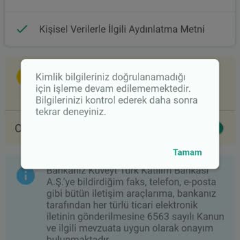Kuveyt Türkte Hesap Açmaya Çalışırken Hata Alıyorum