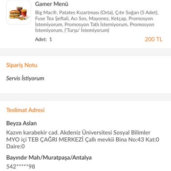 McDonald's Siparişim İptal Edildi Paramı İade Etmiyorlar