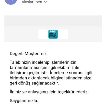 A101 İnternet Sayfasından Vermiş Olduğum Sipariş Gelmedi