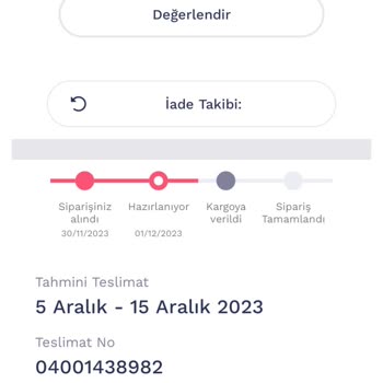 Penti Hatalı Sipariş Verdim