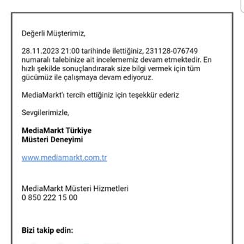 Media Markt Bana Arızalı Ürün Gönderdi ve İadesini Almıyor