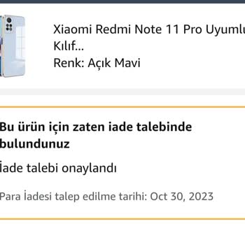 Amazon Bir Buçuk Aydır İade Yapılmadı