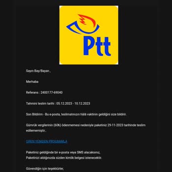 PTT Kargo PTT Kişisel Bilgi İzinsiz Kullanımı