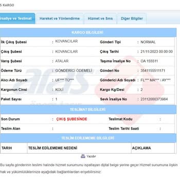 Aras Kargo Teslim Edilmeyen Ürün Hakkında