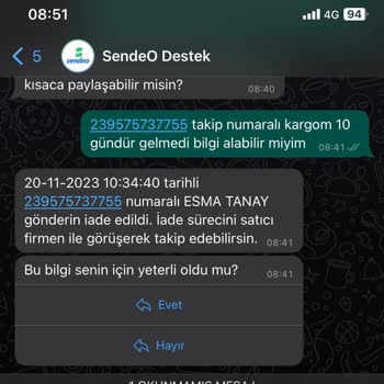 Mavi Reyon Ürün Gelmediği Halde İade Oluşturuldu