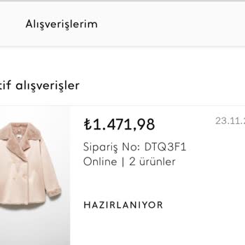 Mango Hazırlanmakta Olan Siparişin İptal Edilememesi