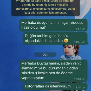 Düğün Fotoğrafcısı Duygu Dem Firmanın Dönüş Yapmaması