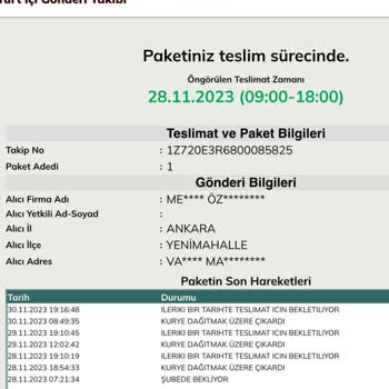 UPS Türkiye Ürünümü Teslim Etmiyor.