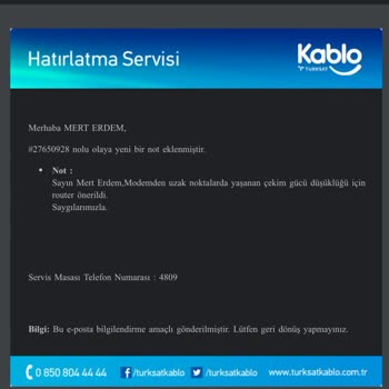 TÜRKSAT Kablo Net'in Eksik Ve Yetersiz İnternet Servisi