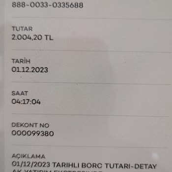 Ak Yatırım Yatirim Hesabi Kesintisi