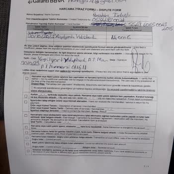 Garanti BBVA ATM De Yapılan İşlem Hakkında