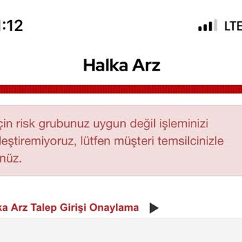 Ziraat Yatırım Halka Arz A Giremiyorum Risk Grubum Yetersiz Diyor