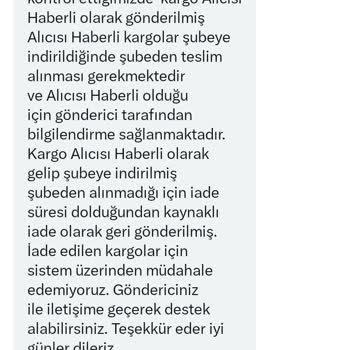 MNG Kargo Kargom Alıcıya Haber Vermeden İade Edildi