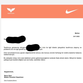 Barçın Spor Ayakkabı Taban Açılmasını Yüzeysel Sebepler İle Reddetti.