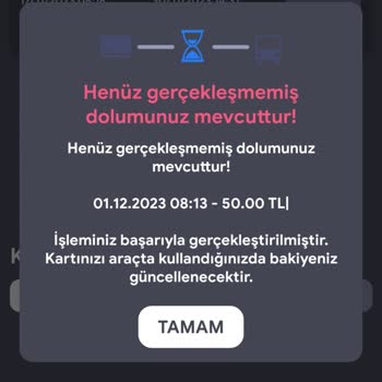 Kent Kartıma Yükleme Yaptığım Halde Ödeme Yaptığım Gözükmüyor