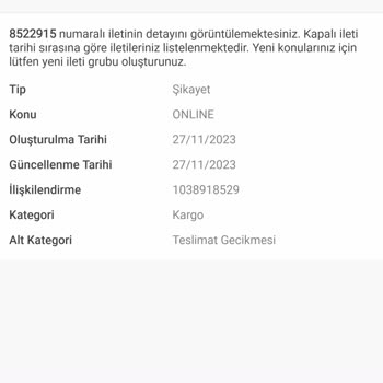 ROVENA'dan Koçtaş Kanalıyla Verilen Sipariş 25 Gündür Kargolanmadı