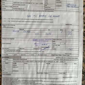 Electrolux Servis Kalitesi, İşçilik, Ücret, Genel Merkez Ve Uygulanan Politika