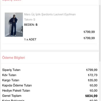 Oyku Wear Siparişim Kargoya Verilmedi