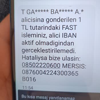 Garanti Bankası Geçersiz IBAN Vermesi