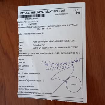 Körfez Bilişim Kargo Aracılık Hizmetleri Yanlış Ürün Gönderilmesi