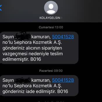 Sephora İademi Hala Yapmadı
