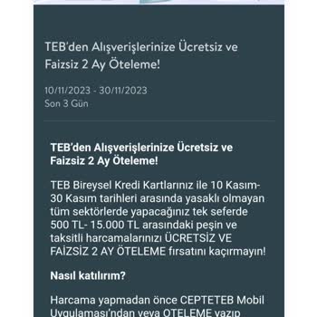 TEB Öteleme Kampanyası Mağduriyeti