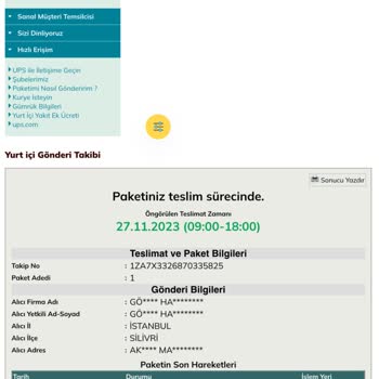 UPS Türkiye 1 Haftadır, Yüklendi Bugün Teslim Edilecek Denen Kargom Gelmiyor!