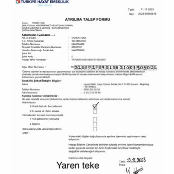 Türkiye Sigorta BES İptali İstiyorum