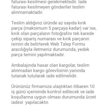 Karaca'dan Aldığım Jumbo Markalı Ürünün Parça Teminini Yapmıyorlar