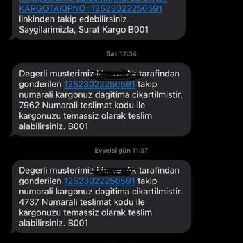 Sürat Kargo Ürünleri Şubeden Aldırtıyor