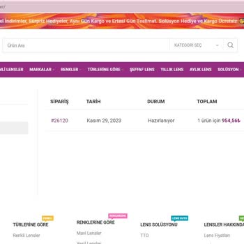 Lensimo Firması Siparişimi Teslim Etmedi!