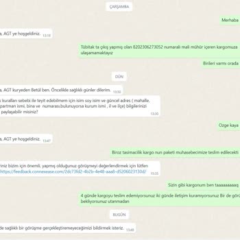 AGT Kurye (aynigunteslim.com) Kargo Teslimatı İle İlgili Mağduriyetim