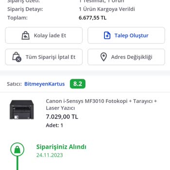 Bitmeyen Kartuş Faturadaki Den Farklı Ürün Gönderdi