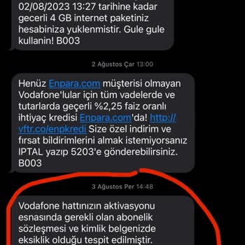 Vodafone Eksik Evrak Bilmecesi