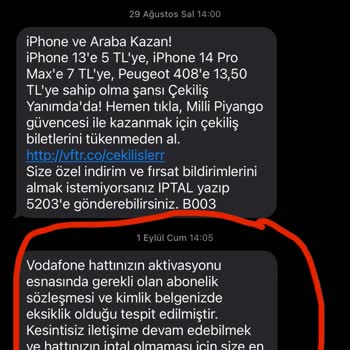 Vodafone Eksik Evrak Bilmecesi