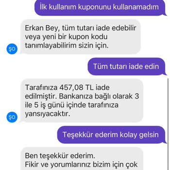 GetirAraç İadem Yapılmadı Kullanım Ücreti 0 TL Gözüküyor Karttan 914 TL Alındı