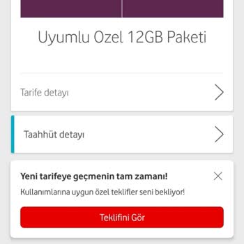 Vodafone Size Özel Teklif Dayatması