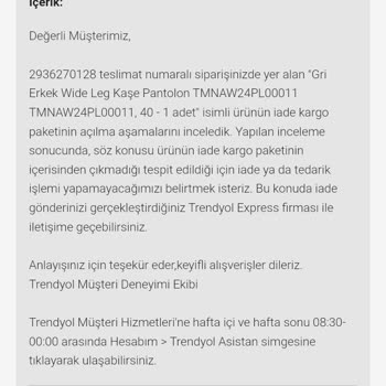 Trendyol Express Ürünün İade Kargosunu Kaybettiler Ve Yalan Söyleyerek Mağdur Ettiler