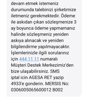 Agesa Hayat Ve Emeklilik As Tarafıma Mesaj Yolluyor