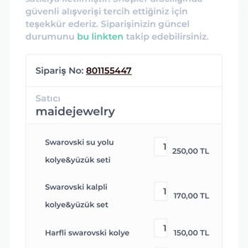 Maidejewelry Siparişlerim Elime Ulaşmadı