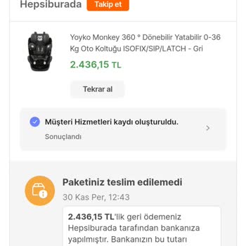 Hepsiburada Kargo Ürünüm Şahsıma İletilmedi